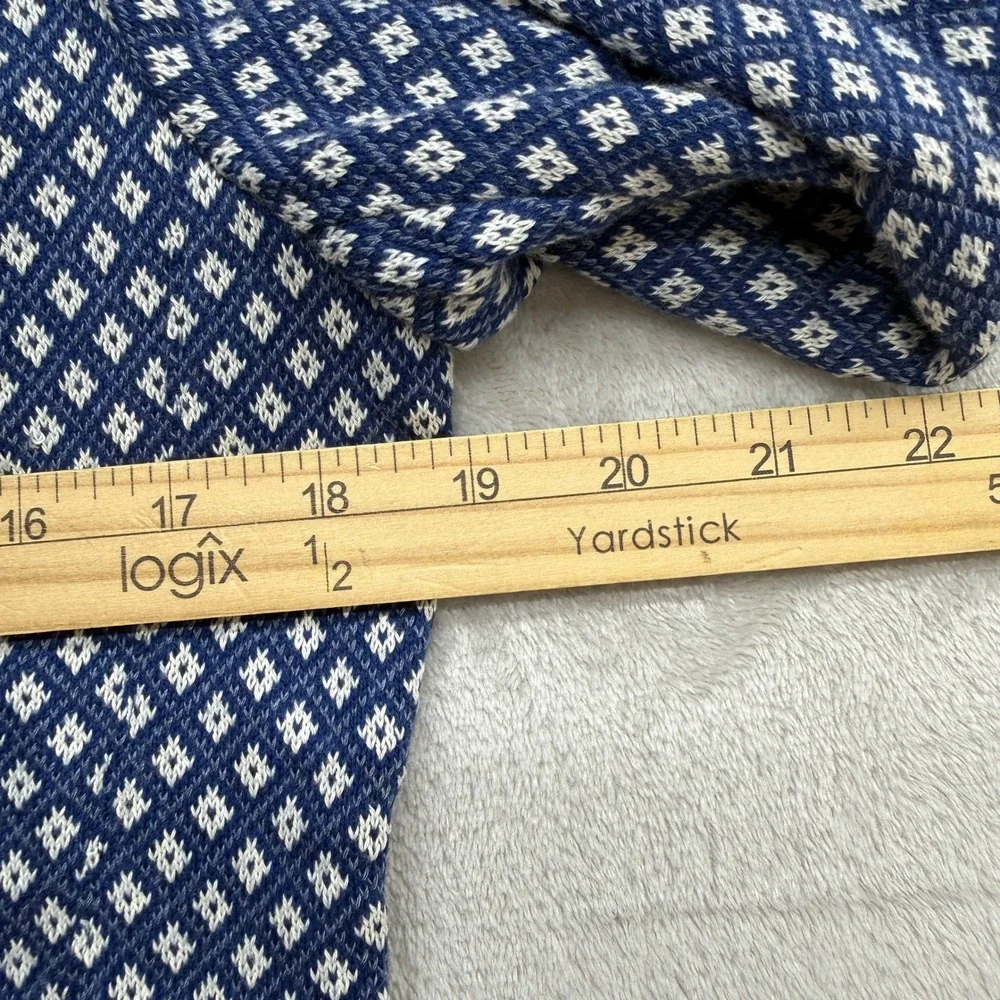 Circolo 1901 Blazer Women 48 US12 Blue White Knit Geometric Diamond Quiet Luxury